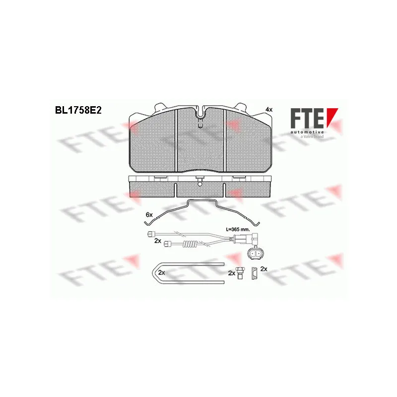 Jeu de 4 plaquettes de frein avant FTE BL1758E2
