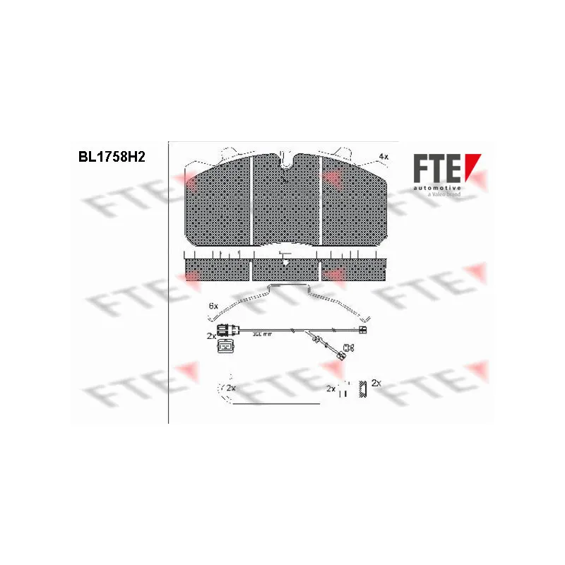 Jeu de 4 plaquettes de frein avant FTE BL1758H2