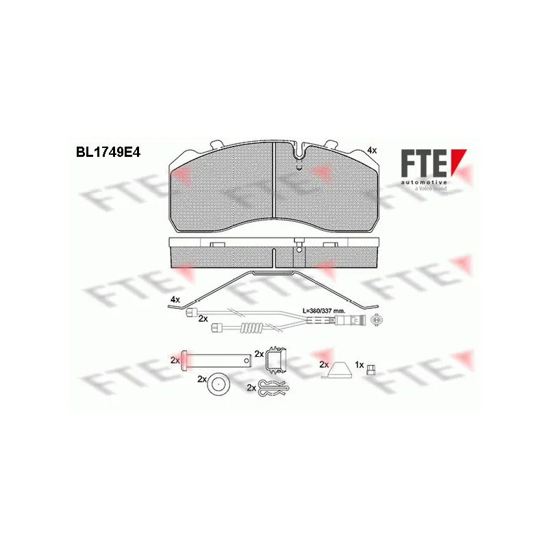 Jeu de 4 plaquettes de frein avant FTE BL1749E4