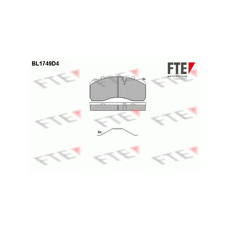 Jeu de 4 plaquettes de frein avant FTE BL1749D4