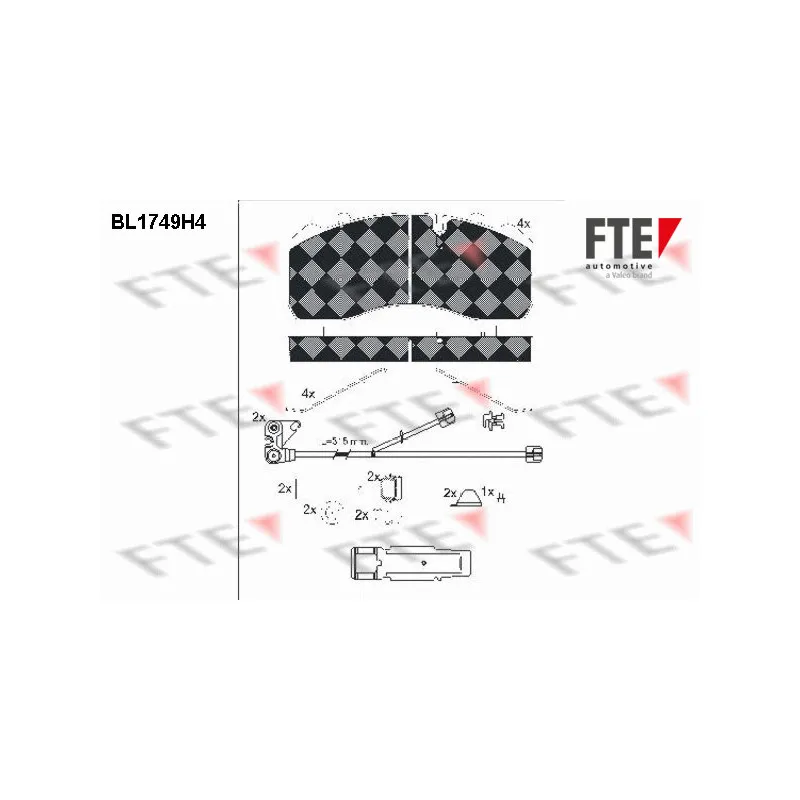 Jeu de 4 plaquettes de frein avant FTE BL1749H4
