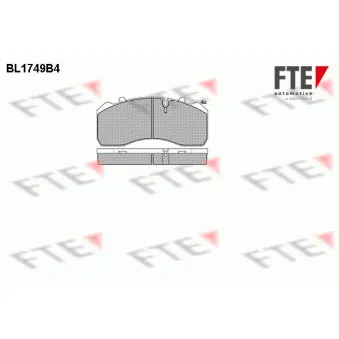 Jeu de 4 plaquettes de frein avant FTE