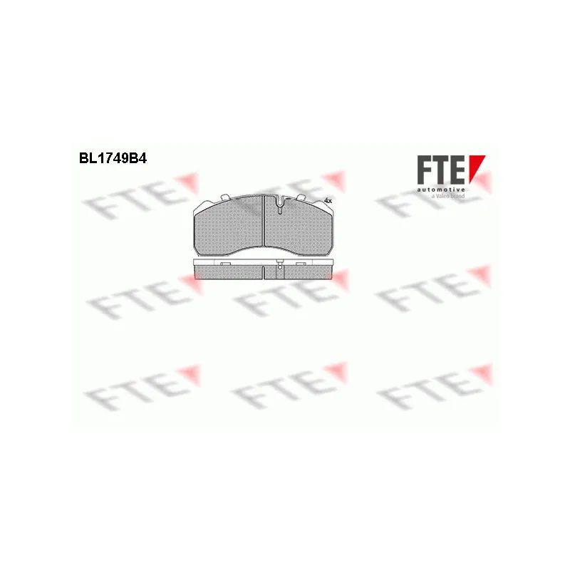 Jeu de 4 plaquettes de frein avant FTE BL1749B4