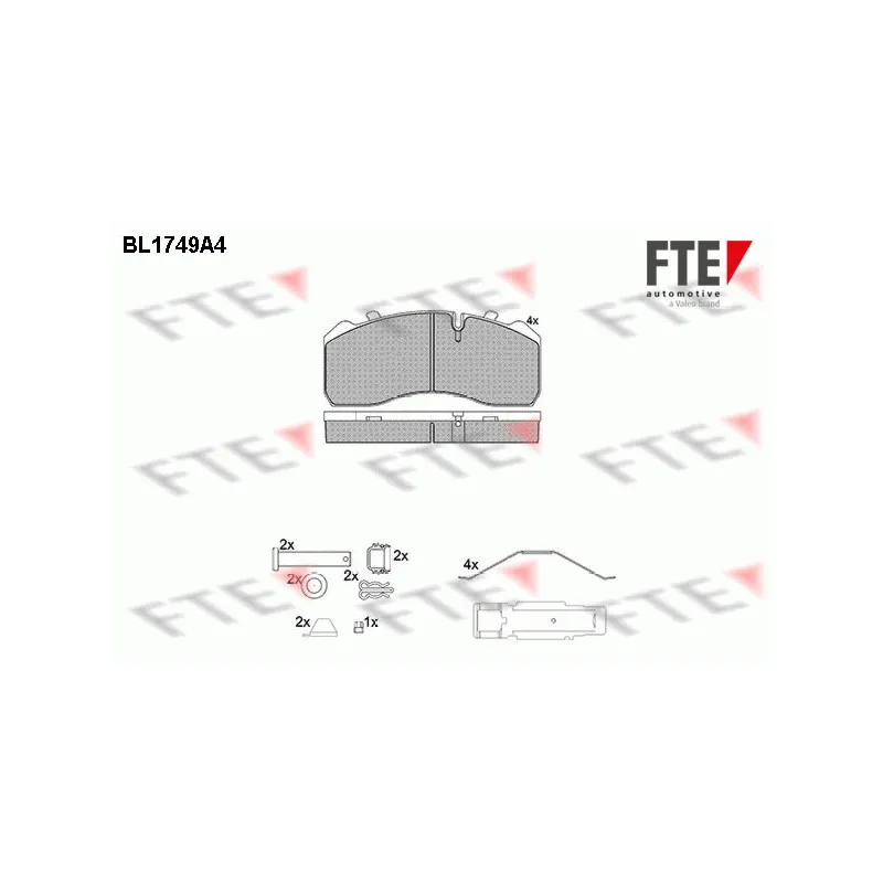 Jeu de 4 plaquettes de frein avant FTE BL1749A4