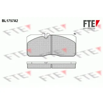Jeu de 4 plaquettes de frein avant FTE