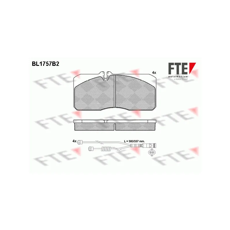 Jeu de 4 plaquettes de frein avant FTE BL1757B2