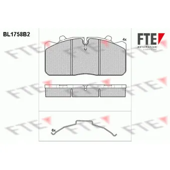 Jeu de 4 plaquettes de frein avant FTE