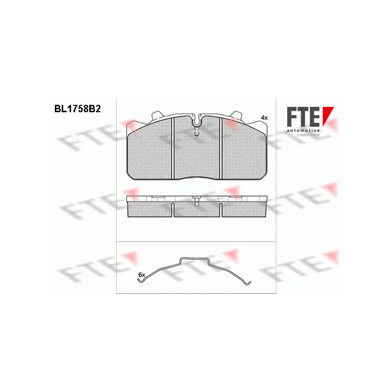 Jeu de 4 plaquettes de frein avant FTE BL1758B2