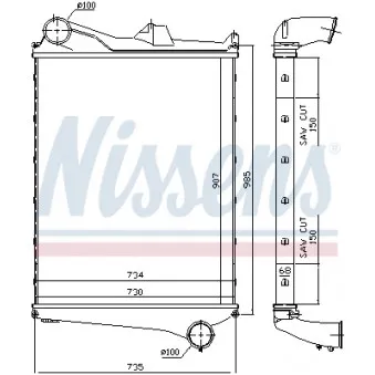 Intercooler, échangeur NISSENS