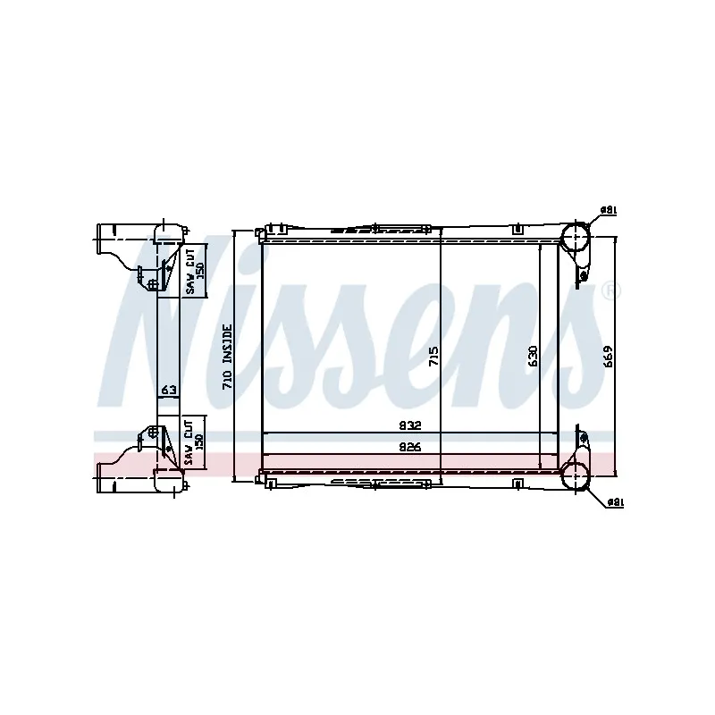 Intercooler, échangeur NISSENS 96967