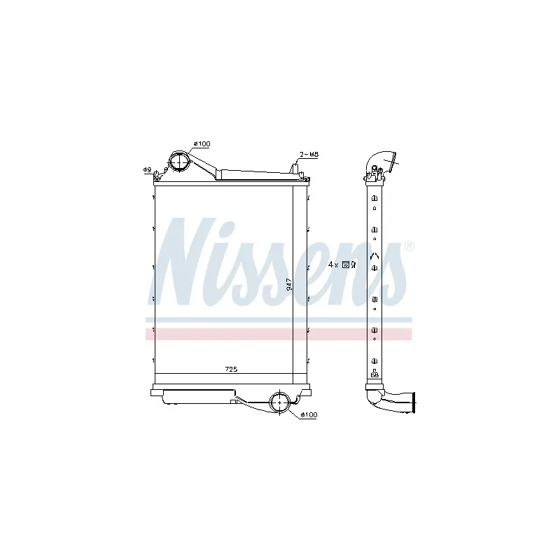 Intercooler, échangeur NISSENS 961185