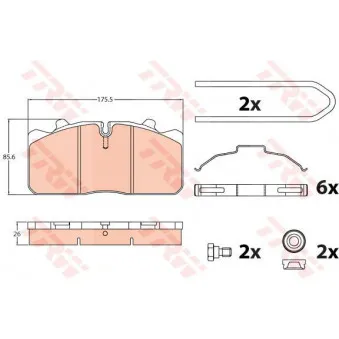 Jeu de 4 plaquettes de frein avant TRW