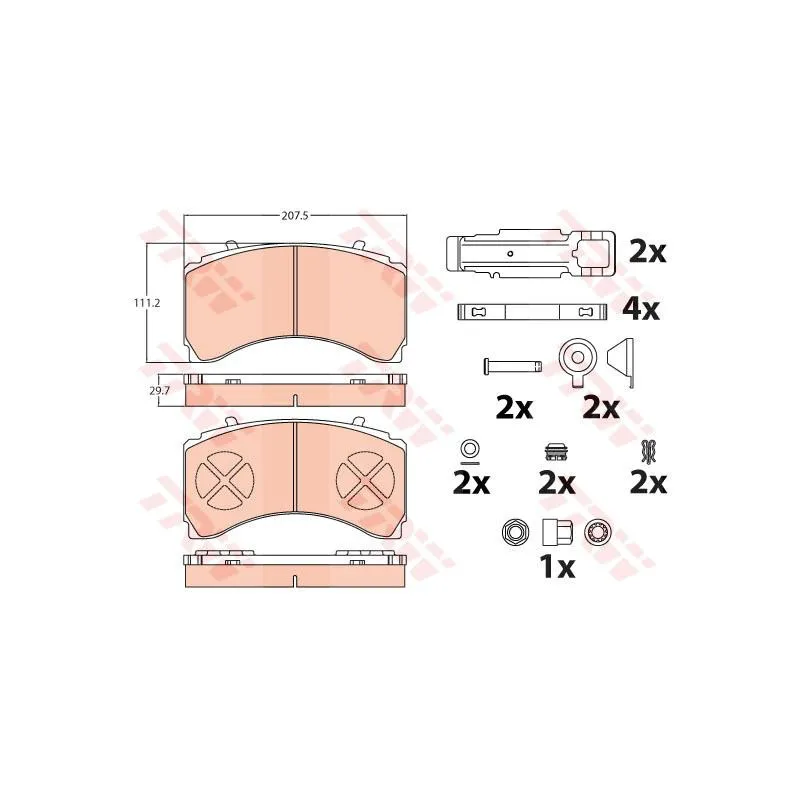 Jeu de 4 plaquettes de frein arrière TRW GDB5110