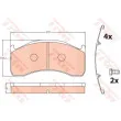 Jeu de 4 plaquettes de frein arrière TRW GDB5089 - Visuel 1