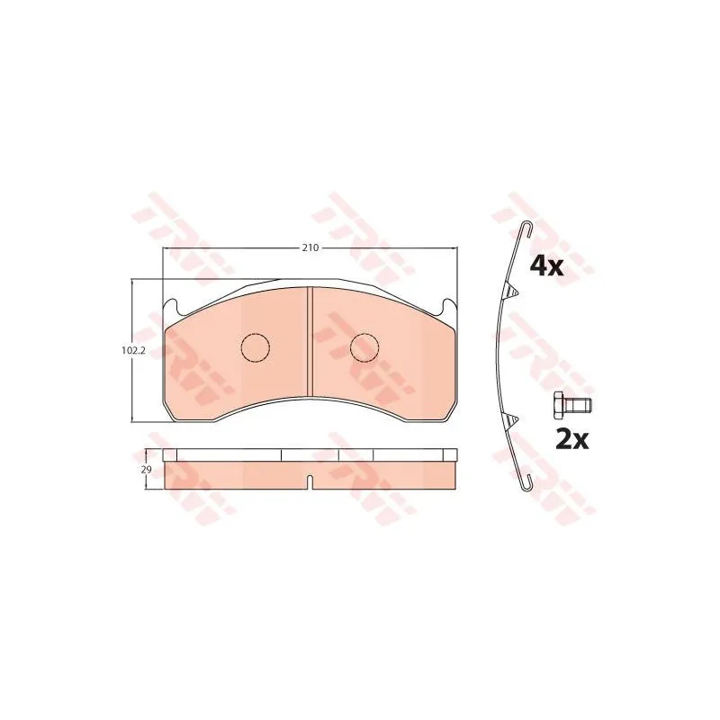 Jeu de 4 plaquettes de frein arrière TRW GDB5089