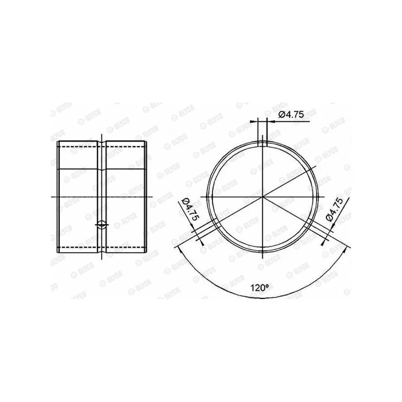 Coussinet de palier, bielle GLYCO 55-3509 SEMI