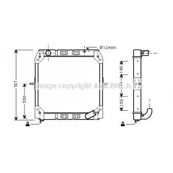 Radiateur, refroidissement du moteur AVA QUALITY COOLING