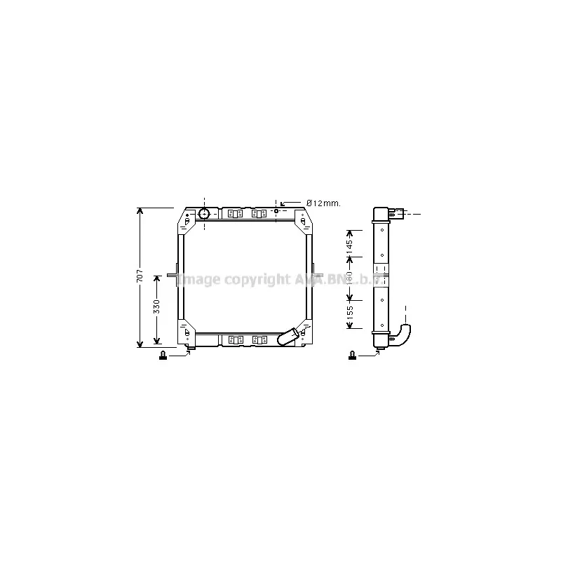 Radiateur, refroidissement du moteur AVA QUALITY COOLING ME2159