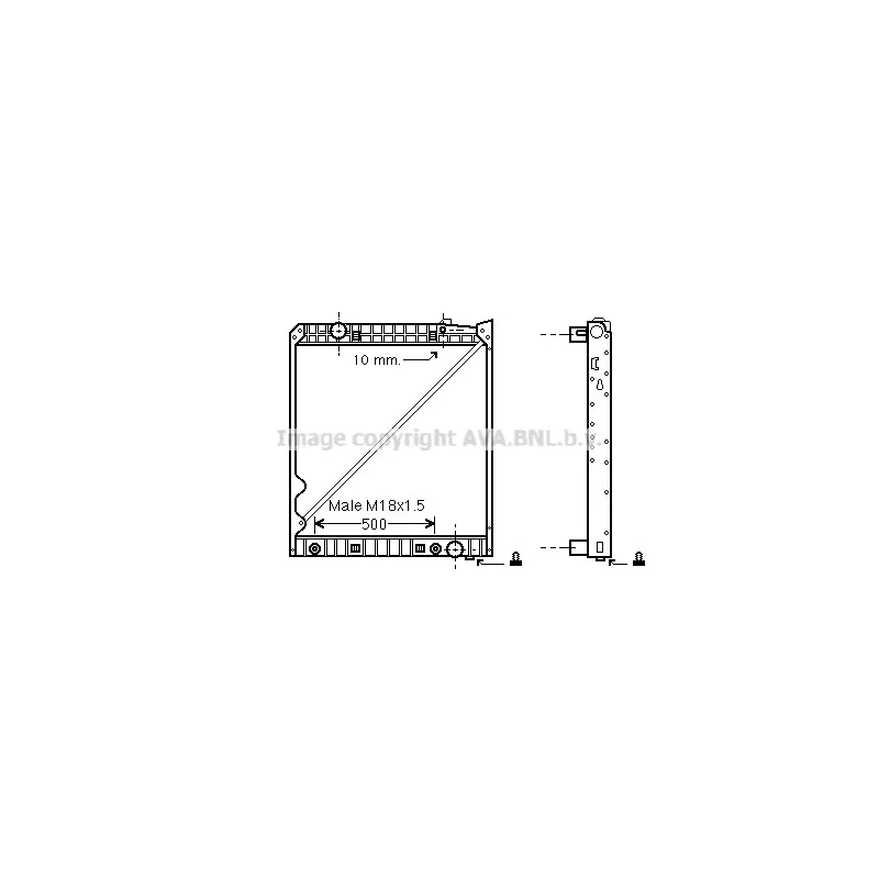 Radiateur, refroidissement du moteur AVA QUALITY COOLING ME2236
