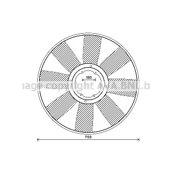 Roue du souffleur, refroidissement du moteur AVA QUALITY COOLING