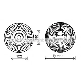 Embrayage, ventilateur de radiateur AVA QUALITY COOLING