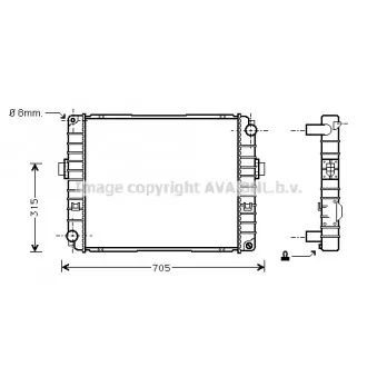 Radiateur, refroidissement du moteur AVA QUALITY COOLING