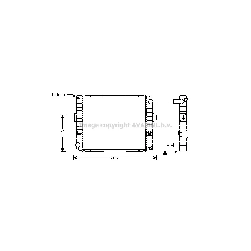 Radiateur, refroidissement du moteur AVA QUALITY COOLING IV2003