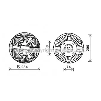 Embrayage, ventilateur de radiateur AVA QUALITY COOLING