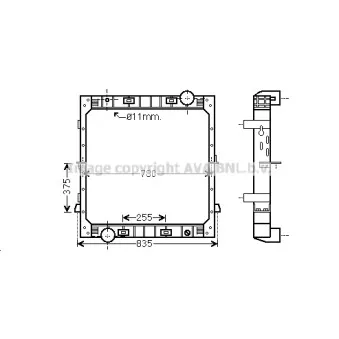 Radiateur, refroidissement du moteur AVA QUALITY COOLING