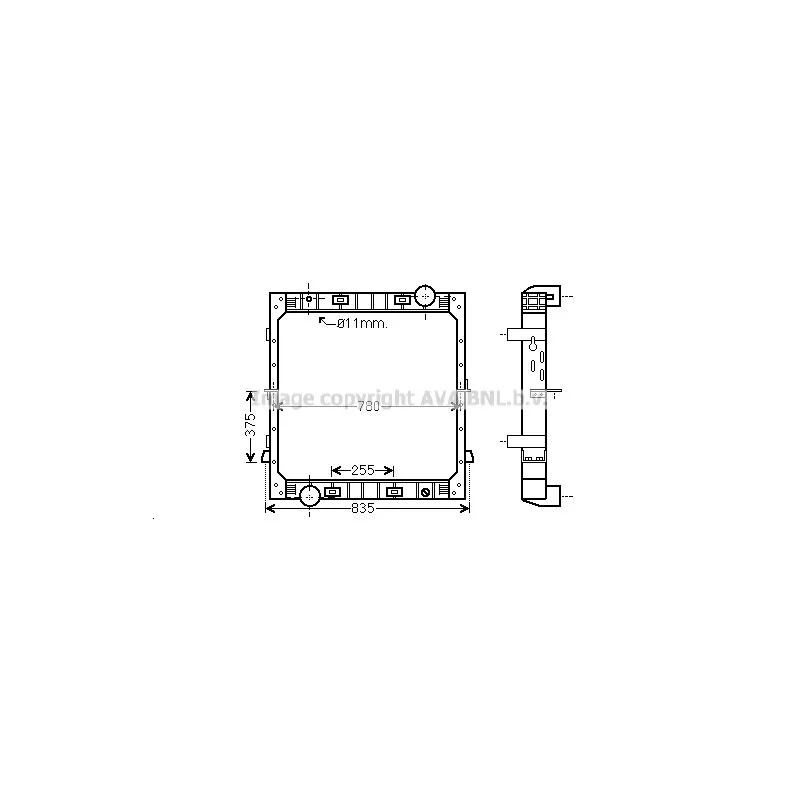 Radiateur, refroidissement du moteur AVA QUALITY COOLING IV2116