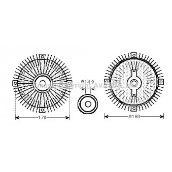 Embrayage, ventilateur de radiateur AVA QUALITY COOLING