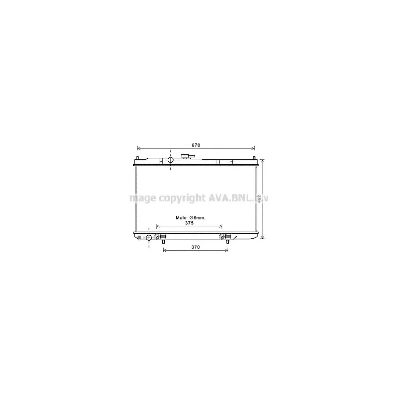 Radiateur, refroidissement du moteur AVA QUALITY COOLING DN2353
