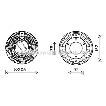 Embrayage, ventilateur de radiateur AVA QUALITY COOLING