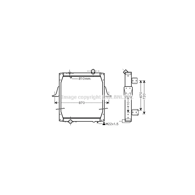 Radiateur, refroidissement du moteur AVA QUALITY COOLING RE2081