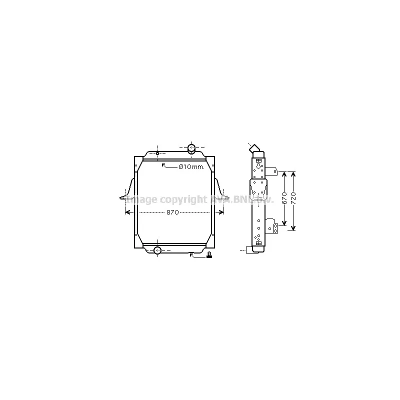 Radiateur, refroidissement du moteur AVA QUALITY COOLING RE2070