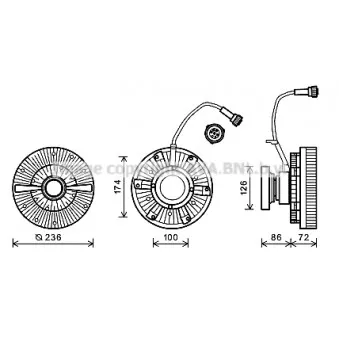 Embrayage, ventilateur de radiateur AVA QUALITY COOLING