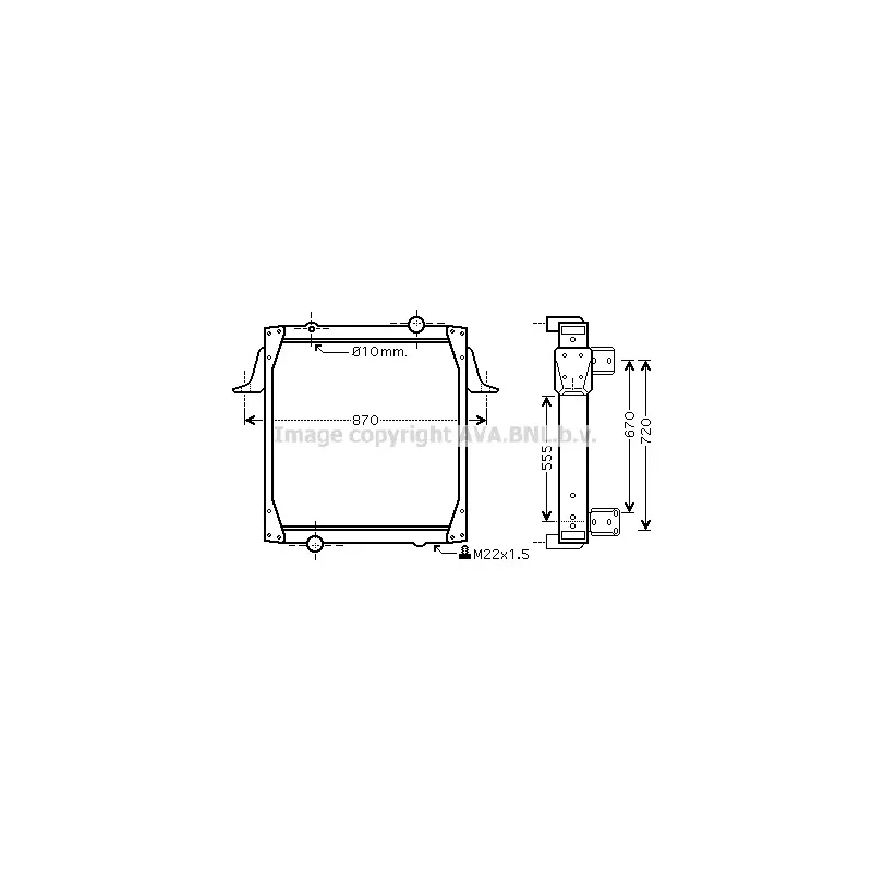Radiateur, refroidissement du moteur AVA QUALITY COOLING RE2011