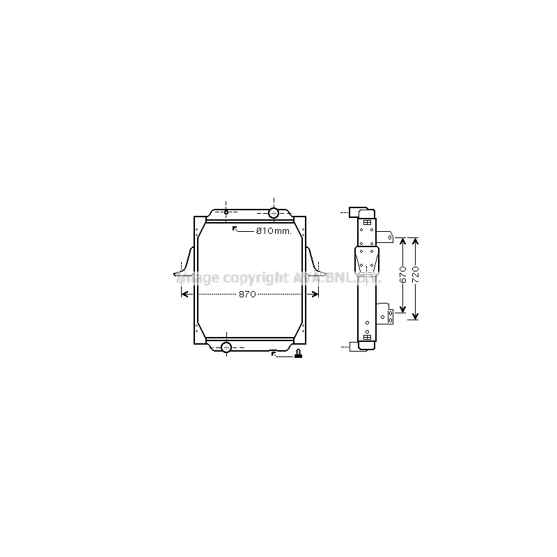 Radiateur, refroidissement du moteur AVA QUALITY COOLING RE2053