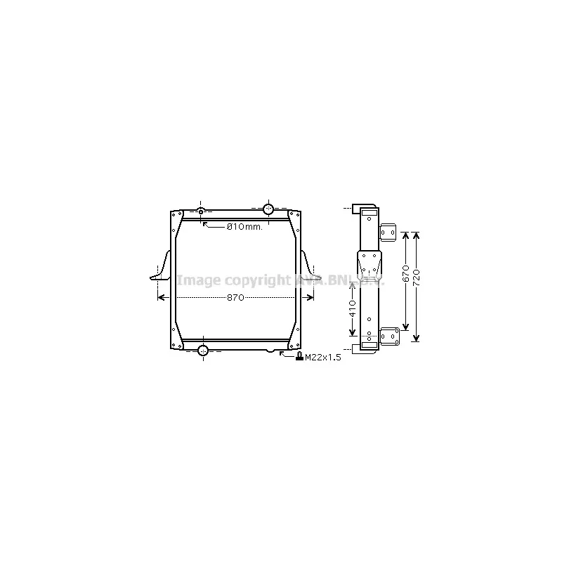 Radiateur, refroidissement du moteur AVA QUALITY COOLING RE2068