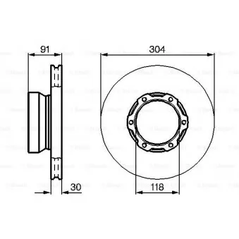 Jeu de 2 disques de frein avant BOSCH