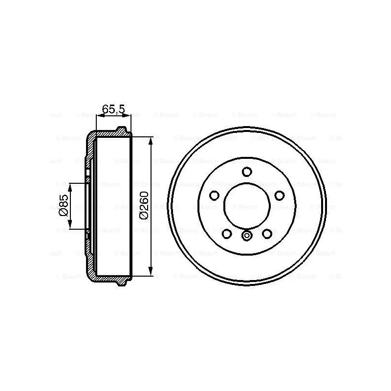 Tambour de frein BOSCH 0 986 477 038
