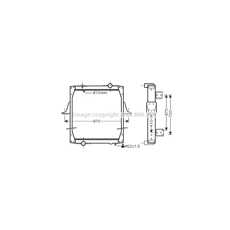 Radiateur, refroidissement du moteur AVA QUALITY COOLING RE2010