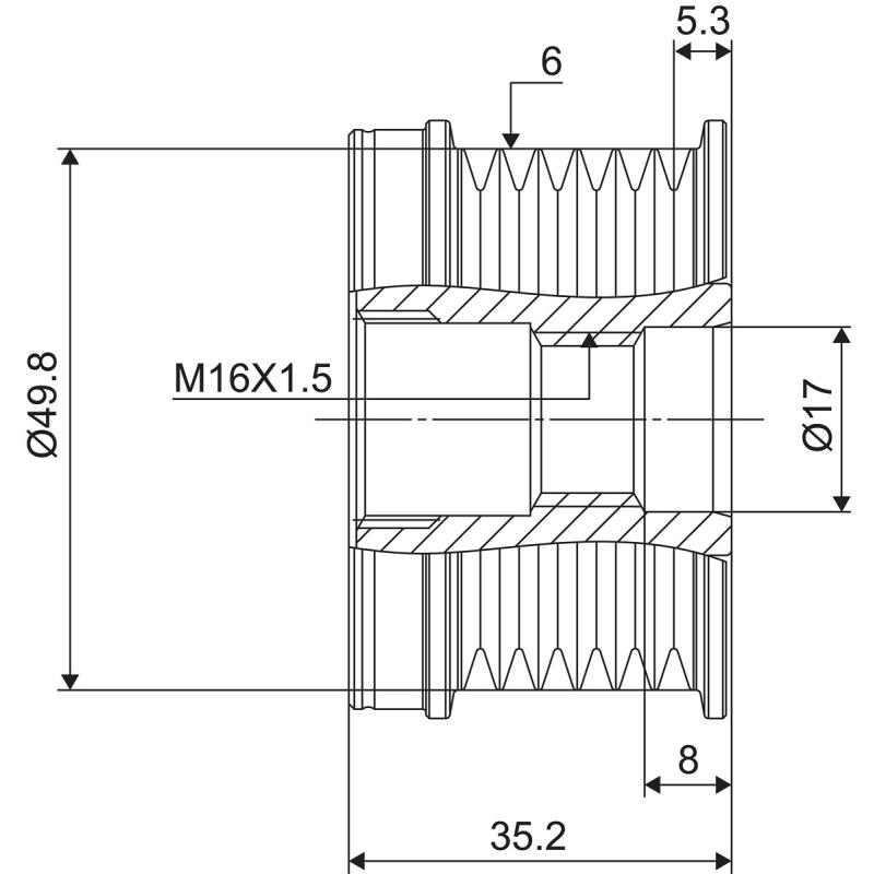 Poulie roue libre, alternateur VALEO 588078 - Visuel 2