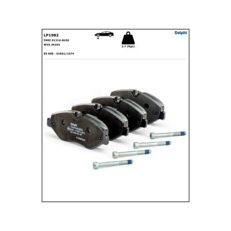 Jeu de 4 plaquettes de frein avant DELPHI LP1982 - Visuel 3