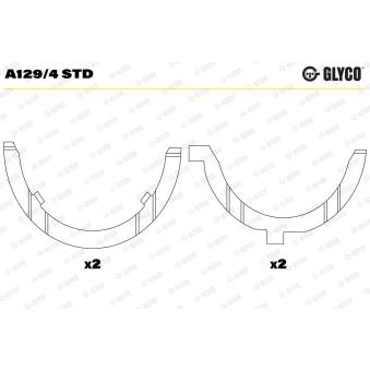 Rondelle d'écartement, vilebrequin GLYCO A129/4 STD