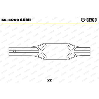 Coussinet de palier, bielle GLYCO 55-4059 SEMI