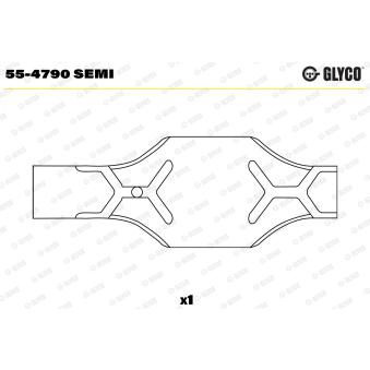 Coussinet de palier, bielle GLYCO 55-4790 SEMI