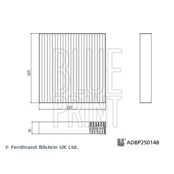 Filtre, air de l'habitacle BLUE PRINT ADBP250148