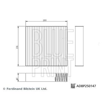 Filtre, air de l'habitacle BLUE PRINT ADBP250147