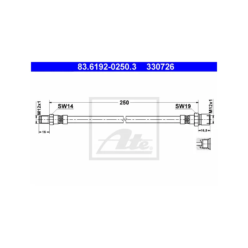 Flexible de frein ATE 83.6192-0250.3